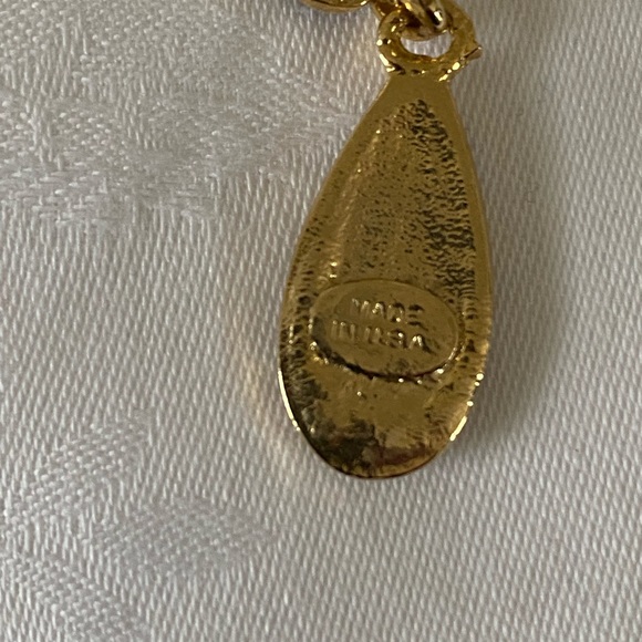 Bronze, Tan and Black Enameled Earrings with three sections for lots of movement - Picture 3 of 5